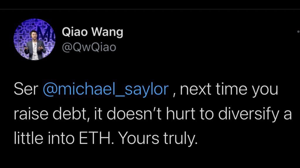 EllieFrost's tweet photo. Michael Saylor says, “Nah” https://t.co/NRkcybgDzC