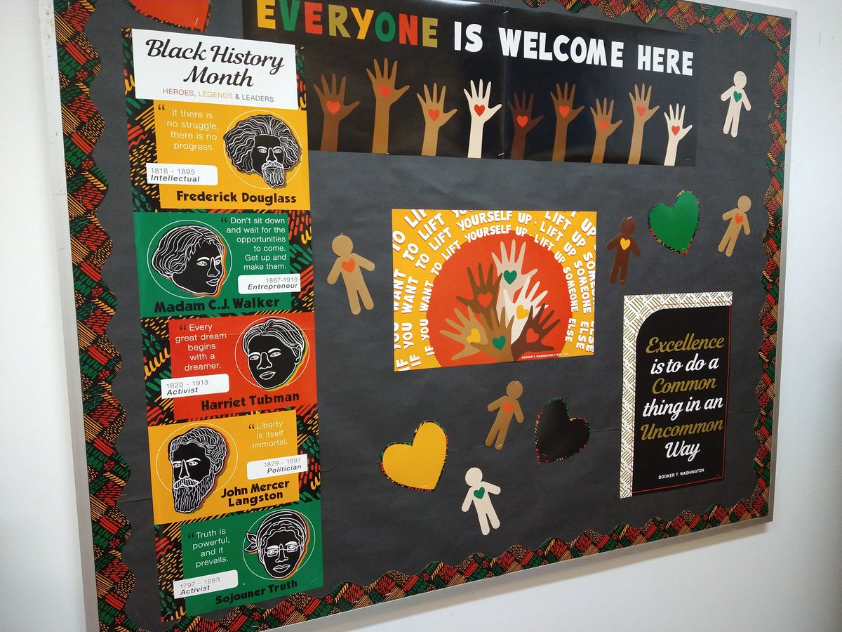MACC_MCS's tweet photo. MACC students and staff members did an awesome job celebrating Black History Month with their hallway displays! https://t.co/tYEuDAbehc