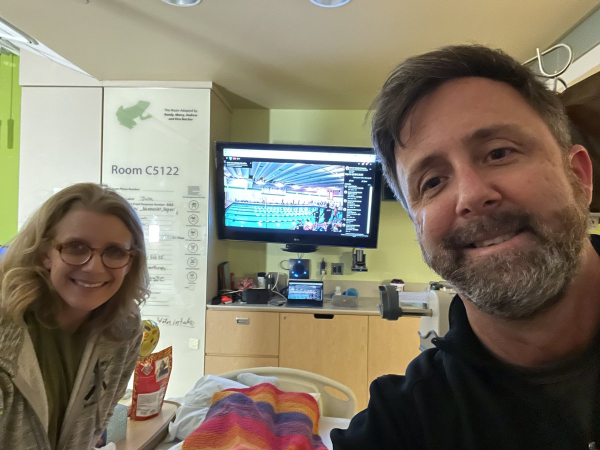 Finally a moment to to exhale and even cheer on our favorite swim and dive team. Go Crimson! 🍁🏊🏼‍♂️💪