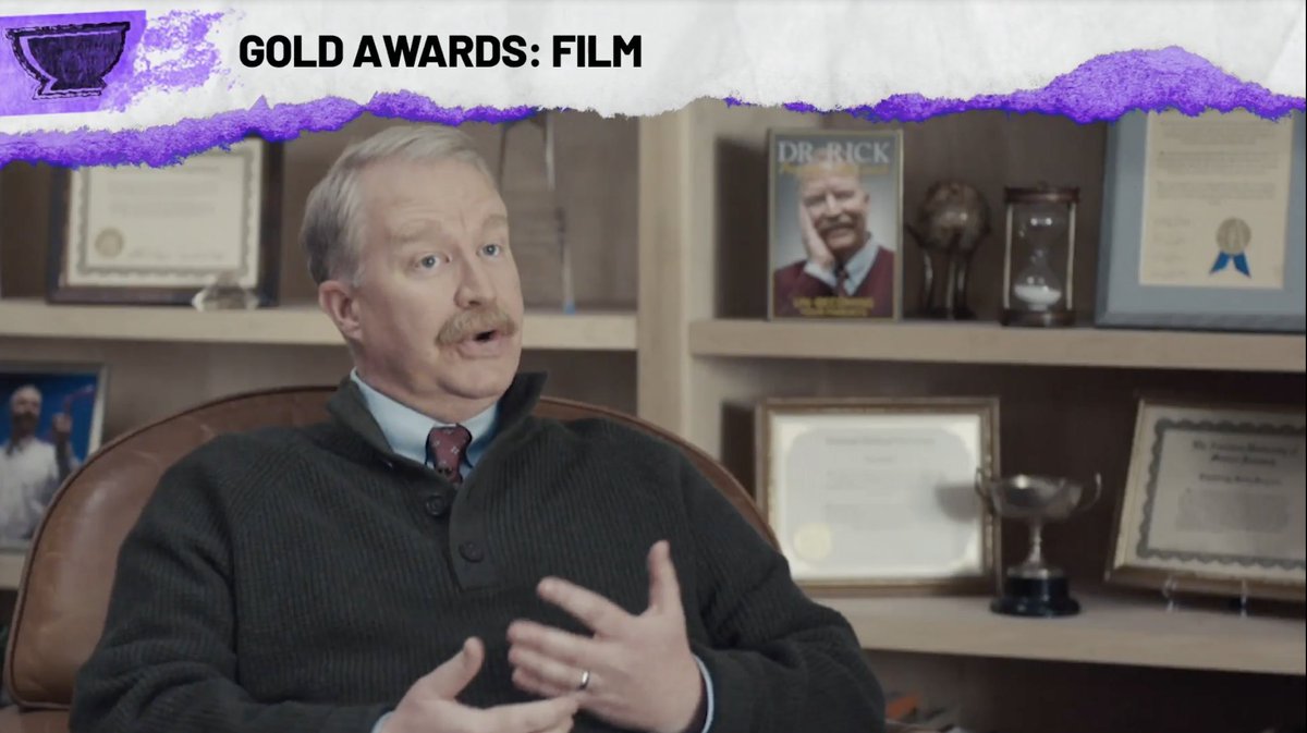theadclub's tweet photo. @Arnoldworldwide wins gold for @progressive’s “Dr.Rick” in the Film Category! #Hatch60 https://t.co/0aZpSBErb2
