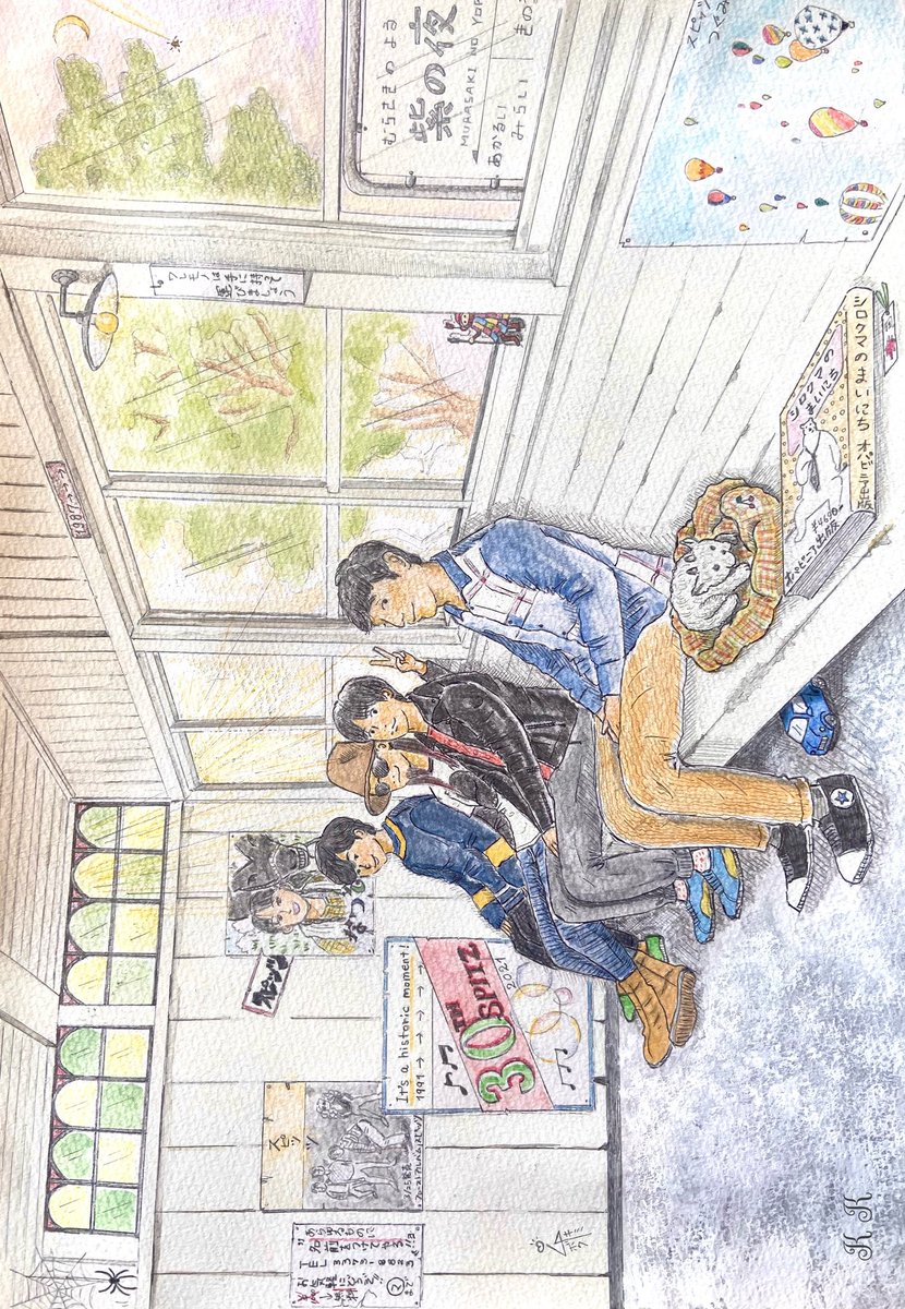 猫ちわわ 完成 勝手に参加 スピッツ デビュー30周年企画 ぜひスピ小ネタ見っけして下さい 2つ目画像横向きですが大きく見て頂けます スピッツ スピッツ325 イラスト 手描きイラスト