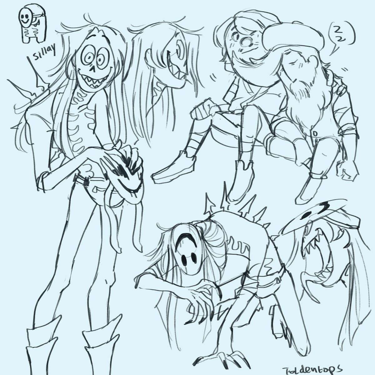 A buncha doodles made last night for hollow knight's 4th anniversary! Happy birthday hollow knight! 