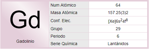 InfoDequimica's tweet photo. Gadolinio (Gd)...  El gadolinio es un elemento químico de la tabla periódica cuyo símbolo es Gd y... vía @infodequimica #Quimica https://t.co/cTCSg5vAZl
