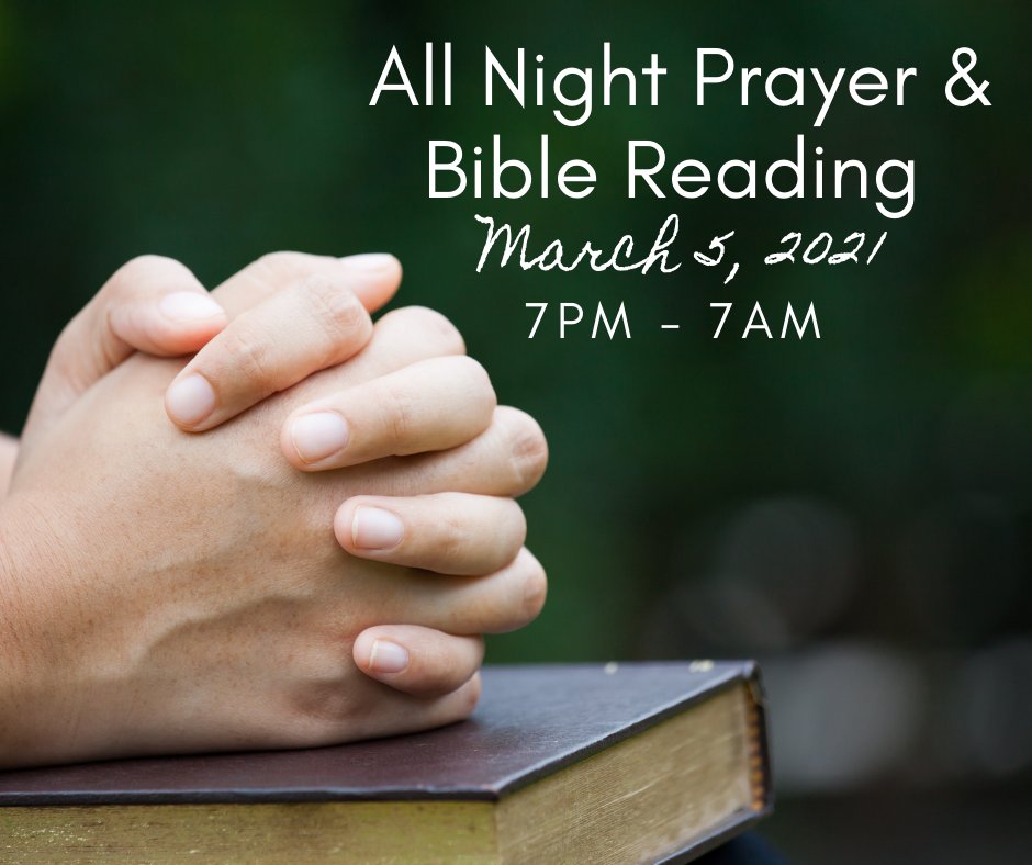 NEHBCStuMin's tweet photo. Our All Night Prayer &amp; Bible Reading event is next Friday!
Join Us &amp; Sign up to read the Bible during the event at https://t.co/wE1PAj4slY https://t.co/n757VAVdbx