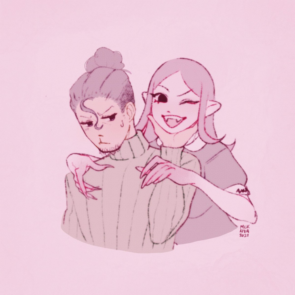 mlekonya's tweet photo. βWhat a bothersome romance~β
Vampy gf and doctor bf are back!!1
This was a valentines day thing I never posted so Im doing it now π€·π»
#vampyrxbf #vampirexhuman #procreate #procreatedoodle https://t.co/pRywvaWPIO