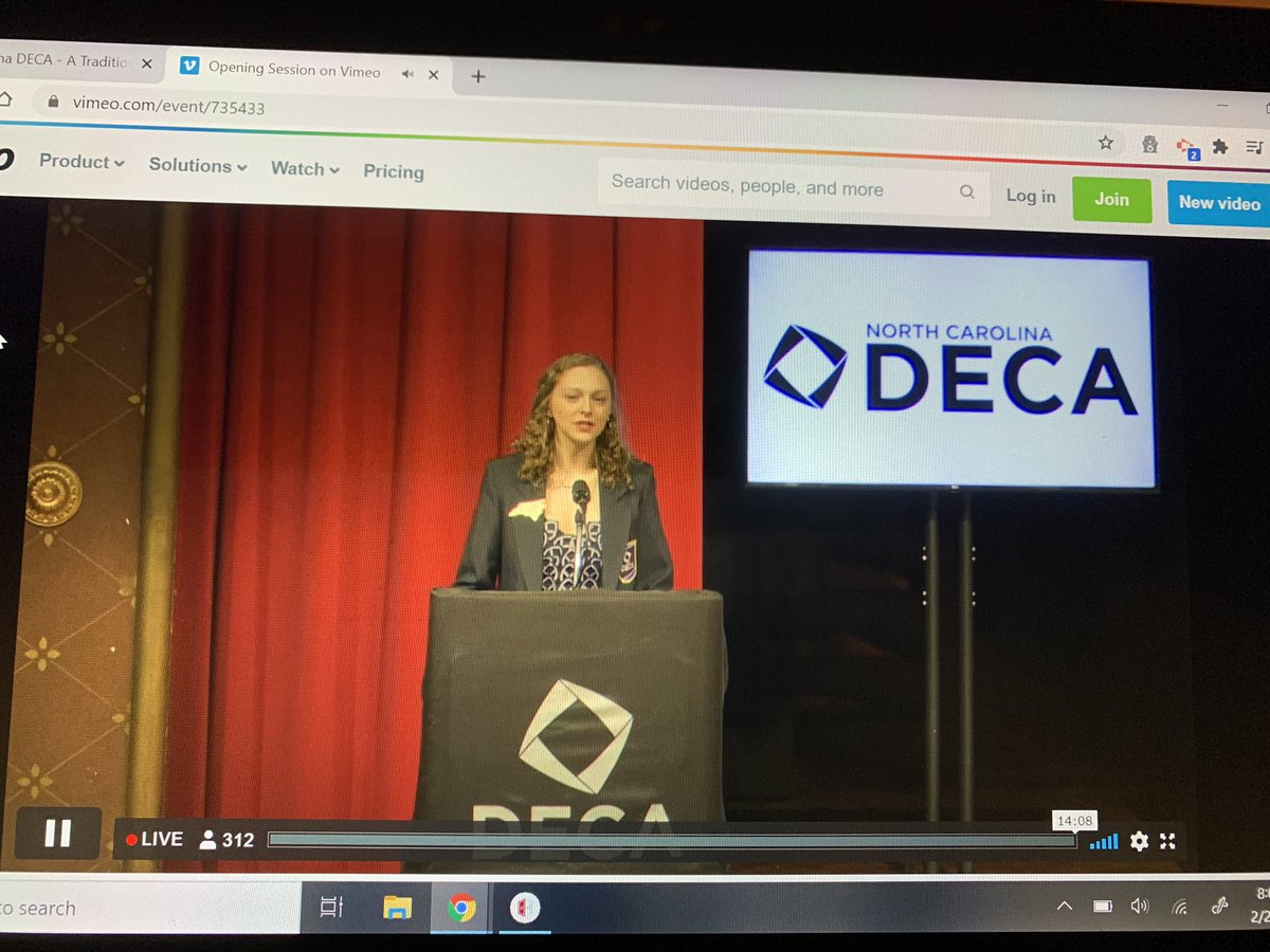 NC DECA’s first virtual Career Development Conference has commenced! Watauga High School DECA is SO proud of <a href="/GraceMcclure88/">Grace McClure</a>, the 2020/2021 Blue Ridge Region VP!💙 #WeAreWatauga