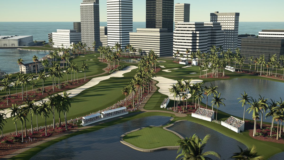 Have you played on The Flamingo🦩 designed by <a href="/VctryLnSprts/">VctryLnSprts</a> and @mayday91283, inspired by the <a href="/goodr/">goodr</a> sunglasses?! Beginning today, The Flamingo will be a featured tournament in the official #PGATOUR2K21 Official Society until 2/28.