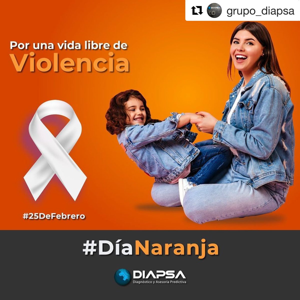 DIAPSA1's tweet photo. #DíaNaranja #DiapsaPredictivo Hoy en un acto de concientización, celebramos la "No violencia contra las mujeres y niñas" https://t.co/yhOUAF7rAD