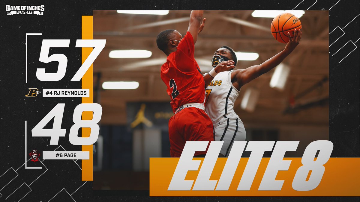 GameofInchesHSS's tweet photo. The #4 @rjrbball Demons are headed to the ELITE 8 after a 57-48 win over #5 Page‼️🏀#TriadMBB (@NCHSAA 4A)
➖@_bucketteam3 went off for 28 PTS😤 & @ceewitdabake added 12 PTS
➖Eli Calhoun pitched in with 10 https://t.co/FIjbjitbIC