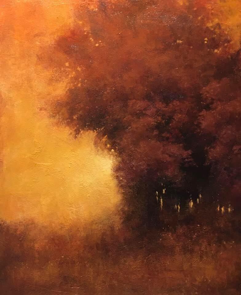 Hayes_Martens's tweet photo. Pushing paint around wondering whether the pigments or I have values. Probably neither. https://t.co/DBSRMLU8wr