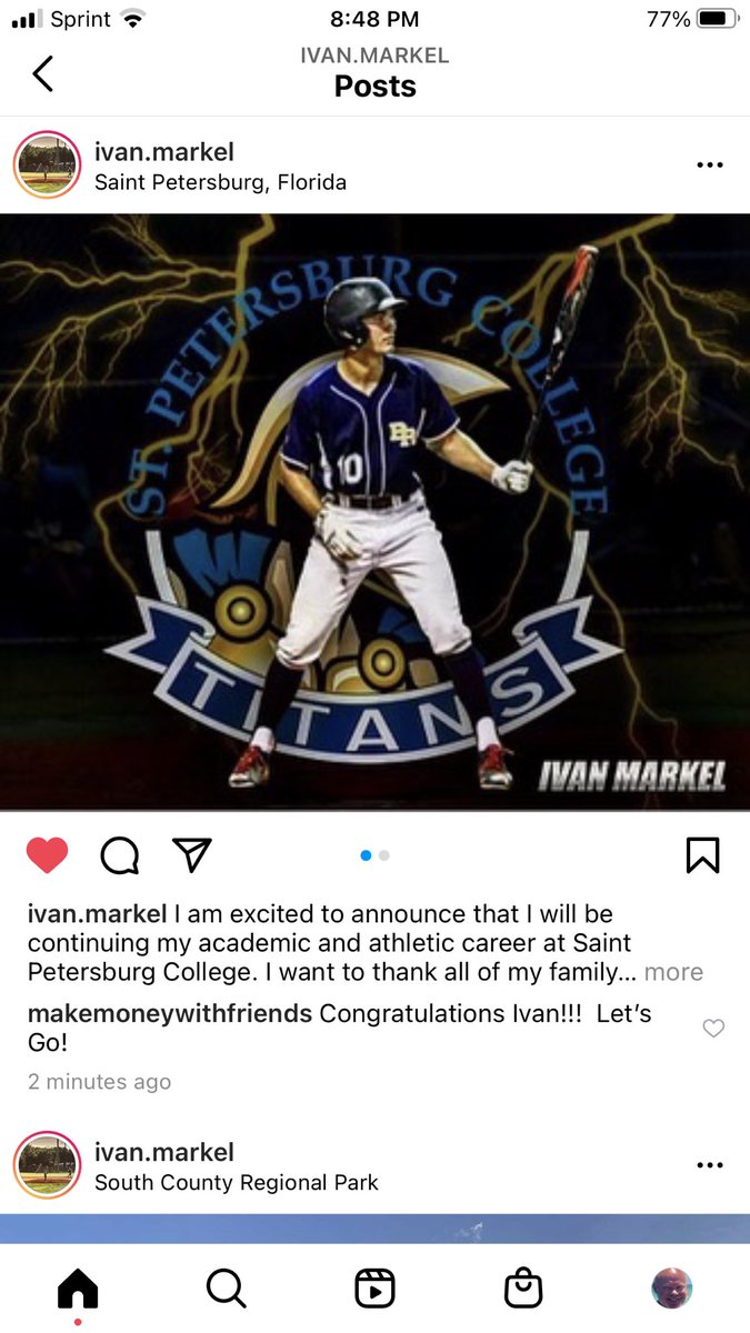 ivan4baseball's tweet photo. St Pete College-Commit!  Let’s Go Titans!!! https://t.co/Si90MwqHm5