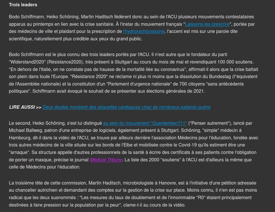 J'ai trouvé un article qui parle de lui dans un grand média français. Ça vous donnera aussi une vue d'ensemble du mouvement. https://www.lexpress.fr/actualite/societe/sante/complotisme-l-acu-ce-collectif-de-medecins-allemands-qui-minimise-le-covid-19_2131926.html52/n