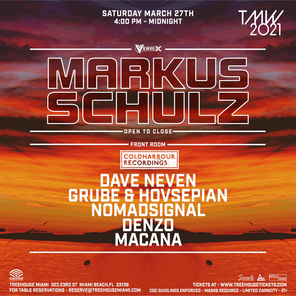 .<a href="/MarkusSchulz/">Markus Schulz</a> &amp; @ColdharbourRec Night March 27th at <a href="/treehousemiami/">Treehouse Miami</a>! 🎟️: eventbrite.com/e/143219374003 #trancefamily #trancefamilymia