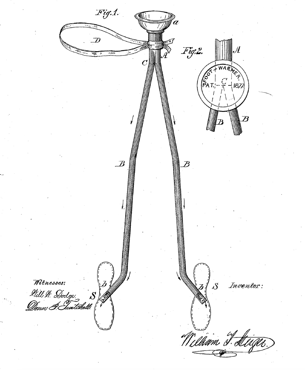 jensenedw's tweet photo. William Tell Steiger must have lost his slippers when he thought up this invention. Essentially a garden hose running from his mouth to his feet, the plan was to heat his feet by blowing on them. https://t.co/f9rR9ywRPy @patentlyblog https://t.co/7Hx5jD9hGZ
