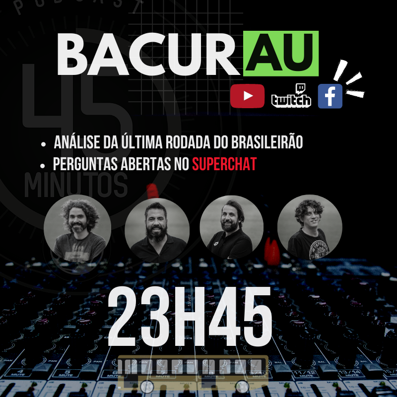 Podcast45's tweet photo. Lembrando que hoje ainda teremos #Bacurau45 com a discussão de toda a rodada e perguntas abertas no SuperChat, hein? 🦉🚍 https://t.co/g0noUy7rwn