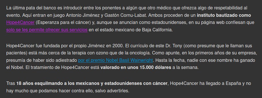 À l'époque il était dans une de ses cliniques mexicaines qui proposent des traitements "alternatifs" conte le cancer et qui démarchent des clients aux USA et en Europe. https://www.elespanol.com/ciencia/salud/20180115/embaucadores-mundo-sin-cancer-antologia-disparate/277473094_0.html60/n