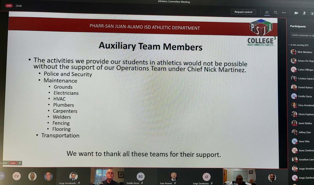 PSJAOperations's tweet photo. Joint Empowerment at it's best! Thanks to the Department of Athletics for recognizing our Heroes in the Division of Operations at the Board Meeting yesterday! @PSJAISD @PSJAOperations 
#PSJAStrongerTogether https://t.co/pIcvAetQ9H