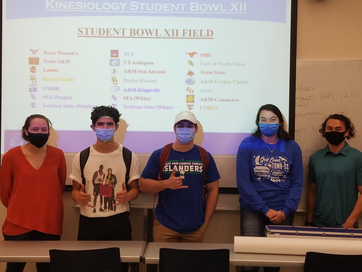 TAMUCC Applied Exercise Physiology Labs (@tamuccexphyslab) on Twitter photo Skakas up for our <a href="/TexasACSM/">Texas ACSM</a> quiz bowl team of Jacob Fanno, Savannah Kitchens, & Eduardo Jaime for placing 8th out of 21 teams. Excellent coaching by <a href="/k_red_woodford/">Kristina Woodford</a> and <a href="/jasonmcmack/">Jason McCormack, MS</a> . Skakas up for our <a href="/TexasACSM/">Texas ACSM</a> quiz bowl team of Jacob Fanno, Savannah Kitchens, & Eduardo Jaime for placing 8th out of 21 teams. Excellent coaching by <a href="/k_red_woodford/">Kristina Woodford</a> and <a href="/jasonmcmack/">Jason McCormack, MS</a> .