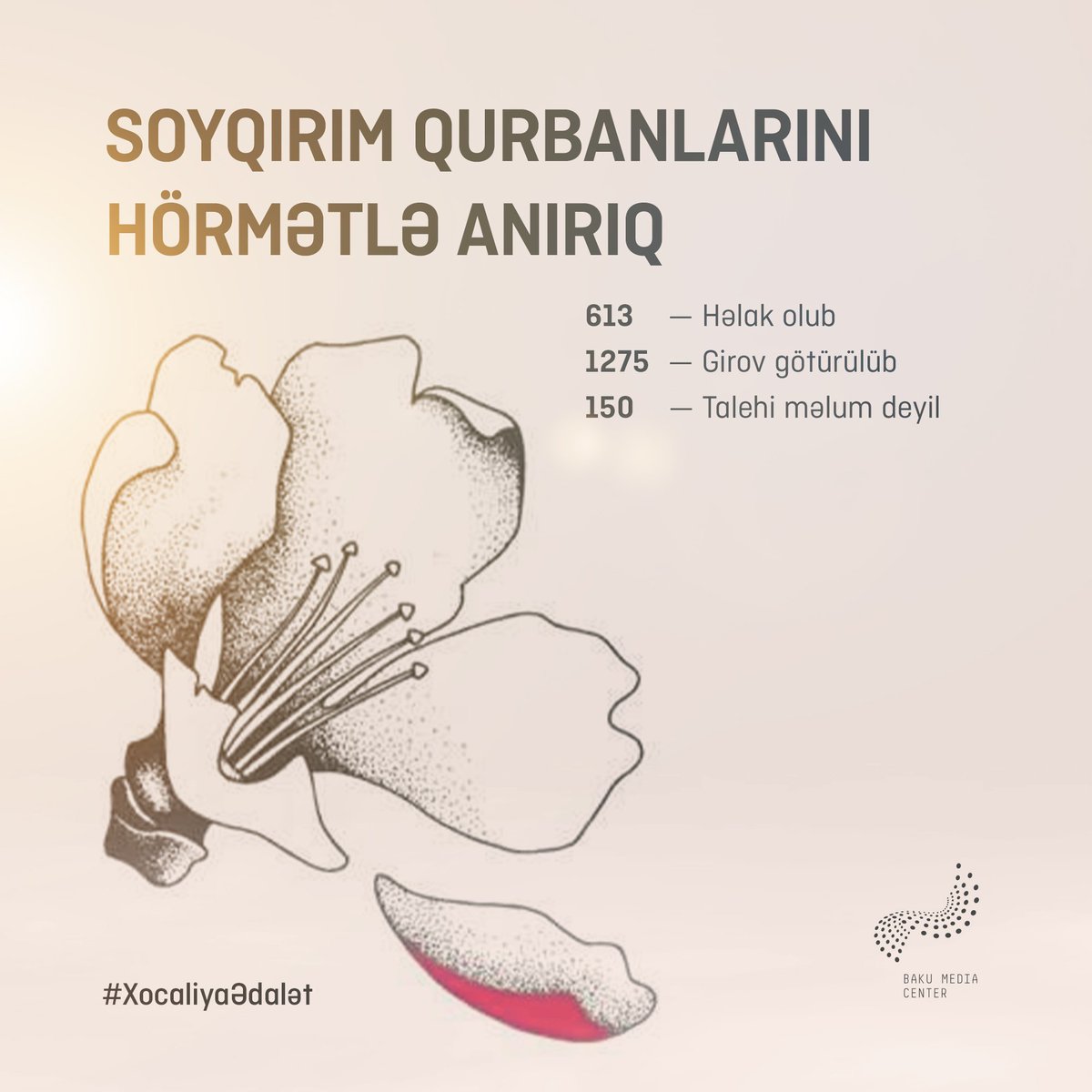 29 years have passed since the #KhojalyGenocide. We respectfully commemorate the #victims of the #tragedy. The #KhojalyGenocide is a big stain in the history of humanity. Perpetrators of the genocide should be brought to justice!

#26February #BloodMemory #JusticeForKhojaly