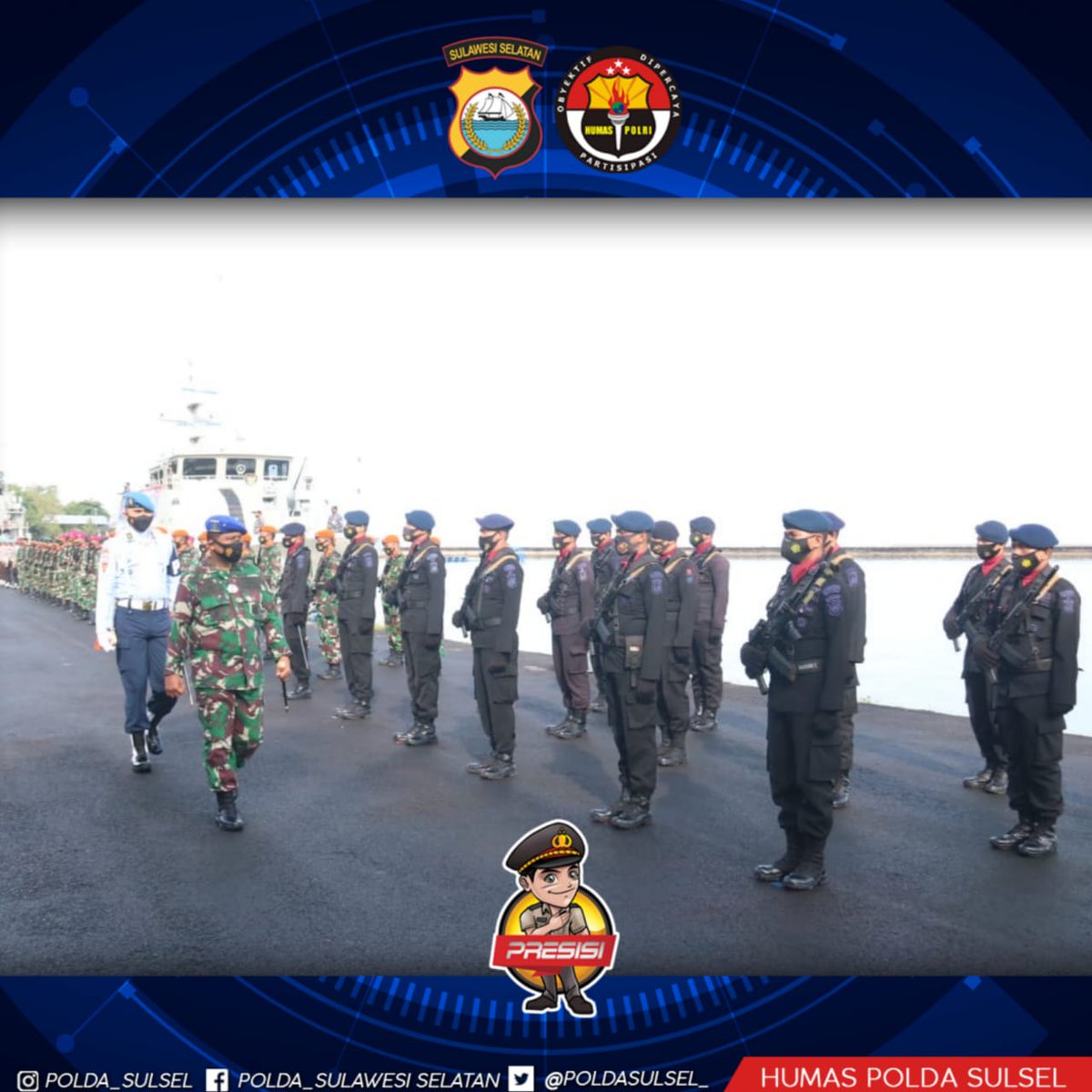 Emmank22's tweet photo. Wakapolda Sulsel Brigjen Pol Drs. Halim Pagarra, M.H menghadiri Upacara Gelar Operasi Gaktib dan Yustisi Kepolisian Militer.
@divisihumaspolri #kapoldasulsel #opsyustisipolri #Polripresisi https://t.co/1gEA6InjgY