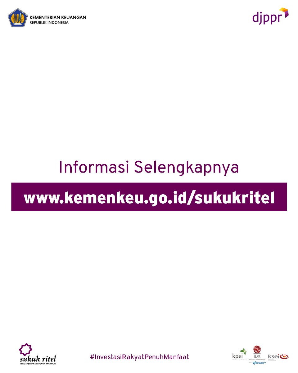 IDX_BEI's tweet photo. Kabar baik bagi para investor dan calon investor!

Pemerintah akan terbitkan sukuk ritel seri #SR014! dengan partisipasi kalian dalam investasi #SR014 adalah bentuk nyata kontribusi kalian untuk membangun negeri.

Pemesanan mulai tanggal 26 Februari - 17 Maret 2021. https://t.co/GljSG0hqI7