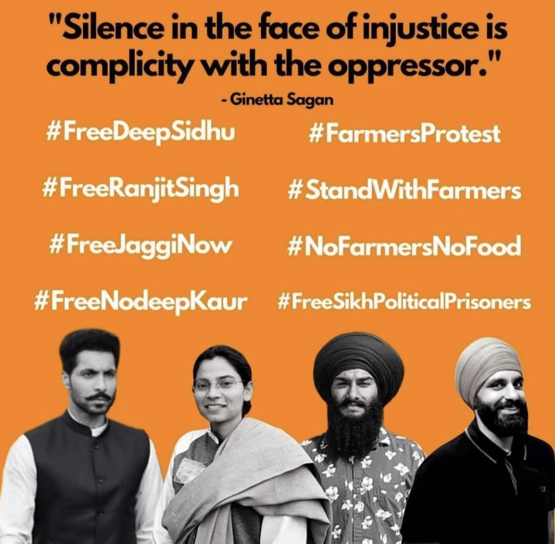 sshergil190's tweet image. #FarmersProtest #FreeRanjitSingh #FreeNodeepKaur #FreeShivKumar #IStandWithFarmers #FreeJaggiNow #FreeDeepSidhu #NoFarmersNoFood