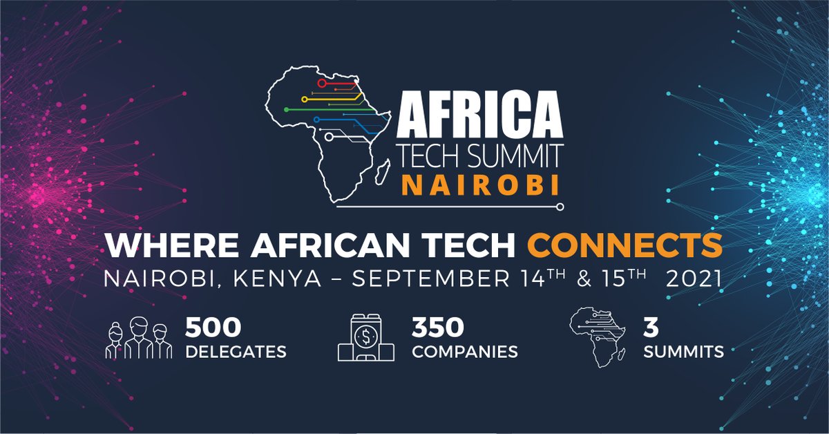 AfricaTechSMT's tweet photo. 📢We are excited to announce Africa Tech Summit returns⚡️4th edition live in Nairobi, Sept. 14&15, 2021 🇰🇪
Join us for the #MoneyandDeFiSummit #StartupSummit and #MobileSummit at #ATSNBO
🗓️Join us - https://t.co/XLvAzlCpUW
#Africa #Tech #Investing #DeFi #Fintech #Startups #Mobile https://t.co/gqJyl1W2IO