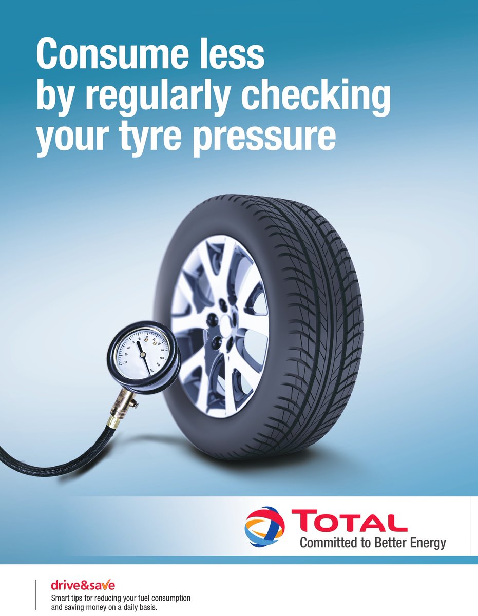 TotalEnergiesGH's tweet photo. Consume less fuel by regularly checking your tyre pressure. 
#TotalGhana #TotalCares #Cartips #safetytips https://t.co/ciyjxL4uV7