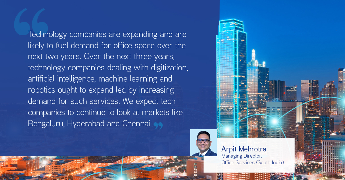 colliers_ind's tweet photo. In 2020, ~45% of office demand was led by #technology firms as larger companies considered expansion in recently completed projects with better wellness standards. @mehrotrararpit feels tech firms will continue to lead office demand in 2021. Click to view:
https://t.co/r4dTRSPpLT https://t.co/Xm1XqNcy7K