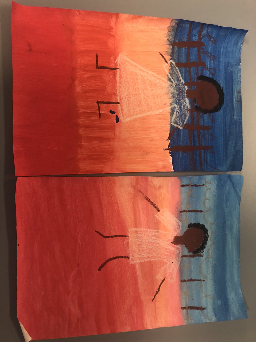 82Krisw's tweet image. Loving our art to accompany our persuasive texts we worked on this week. The students really engaged with the content and captured the mood and tone of the content. #apicturetellsathousandwords #visualrepresentation #qualitytexts #stolengirl