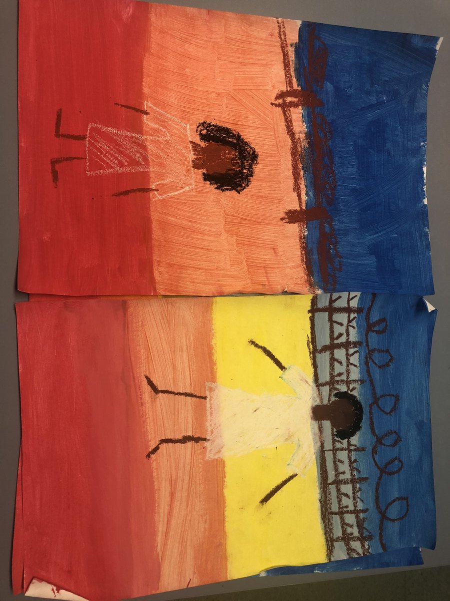 82Krisw's tweet image. Loving our art to accompany our persuasive texts we worked on this week. The students really engaged with the content and captured the mood and tone of the content. #apicturetellsathousandwords #visualrepresentation #qualitytexts #stolengirl