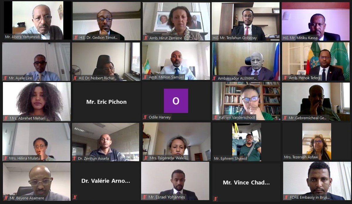ETEmbassyBRU's tweet photo. The Embassy holds a #WebinarDiscussion on the current situation in #Ethiopia including updates on the situation in the #Tigray region.
https://t.co/vBonsYjl1L https://t.co/r8wjFduDqN