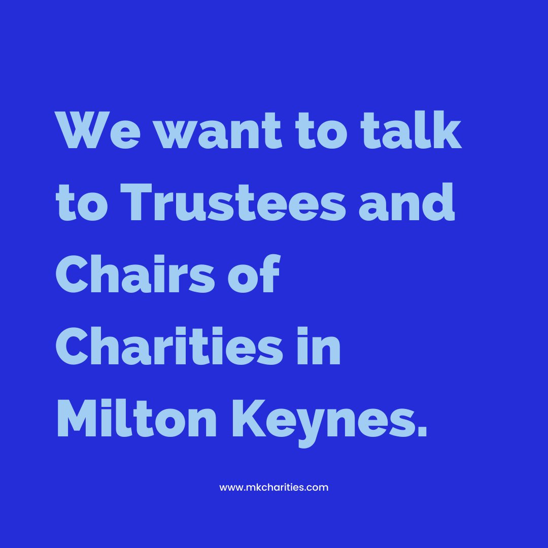 MkCharities's tweet photo. Are you a Trustee or a Chair of a charity in #miltonkeynes!?

We would love to hear from you! If you are a current, previous or future Trustee or Chair of a local charity, we would be grateful if you could fill out this short survey: 

https://t.co/bQ4zbYUC55 https://t.co/EuXpshaKxC