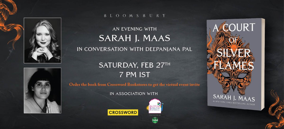 We invite you to the most awaited evening with Sarah J Maas in conversation with Deepanjana Pal on February 27th at 7PM IST. Order your copy of 'A Court of Silver Flames' here- https://t.co/759QMU5uAa and get a chance to attend the virtual event.
@BloomsburyIndia @SJMaas https://t.co/qlSmNwpmpn