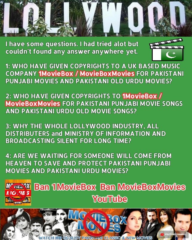 AbbasiSahibEnt's tweet photo. @shiblifaraz 
اگر یہ 👆 اکاونٹ @MoIB_Official منسٹر شبلی فراز صاحب کا ہے تو پلیز فوری طور پر پاکستانی پنجابی فلموں اور پاکستانی پرانی اردو فلموں کے کاپی رائٹ چوری پر ایکشن لیا جائے۔ ہمارا اثاثہ بازیاب کروایا جائے۔
@AbrarUlHaqPK
#BanMovieBoxMovies  #Lollywood #YouTube https://t.co/WhnnvHrzR9