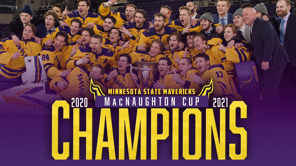 MinnStMHockey's tweet photo. FOUR. STRAIGHT. TITLES. 😈 https://t.co/JgvADU8TCE