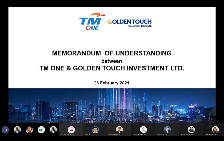 TM_One's tweet photo. Blockchain technology is vital in banking industry for enhanced security and efficiency in a bid to provide best-in-class services. The MoU signing today with Golden Touch Investment Bank Ltd (GTIB) appoints TM ONE as preferred digital partner to support their blockchain system. https://t.co/yXLiO8vY4m