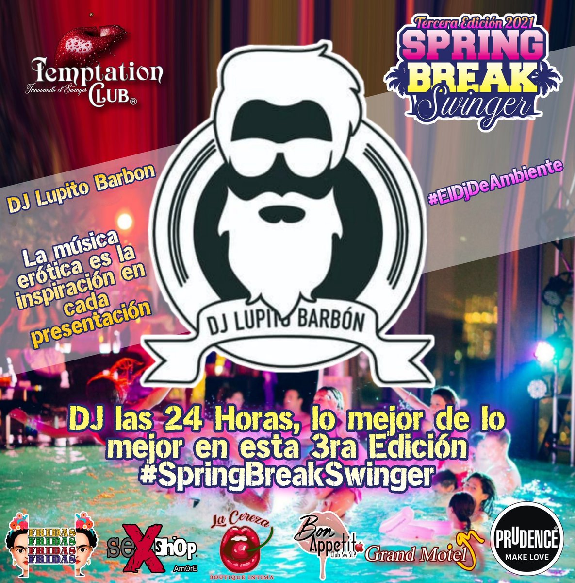 SlpTemptation's tweet photo. Las Sorpresas no terminan 💝

El mejor DJ de Ambiente 🎧

@djlupitobarbon 

No sé lo pierdan y reserven con tiempo 🌅

#SpringBreakSw
#SomosTemptation https://t.co/j1I6NSBDUd