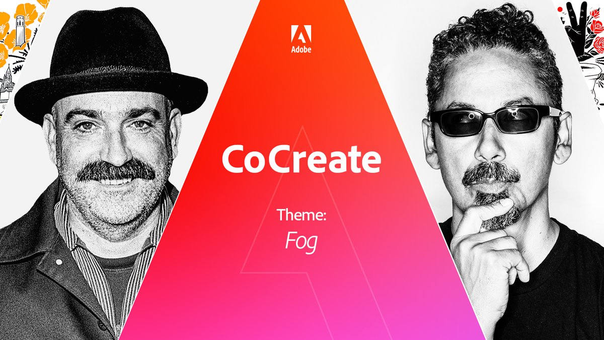 Join us live tomorrow at 4pm PST for a new episode of the #AdobeCoCreate Happy Hour with illustrator <a href="/JeremyFish/">Jeremy Fish</a> and musician <a href="/tommyguerrero/">tommy guerrero</a>. Grab your art supplies and get ready to unwind: adobe.ly/cocreate