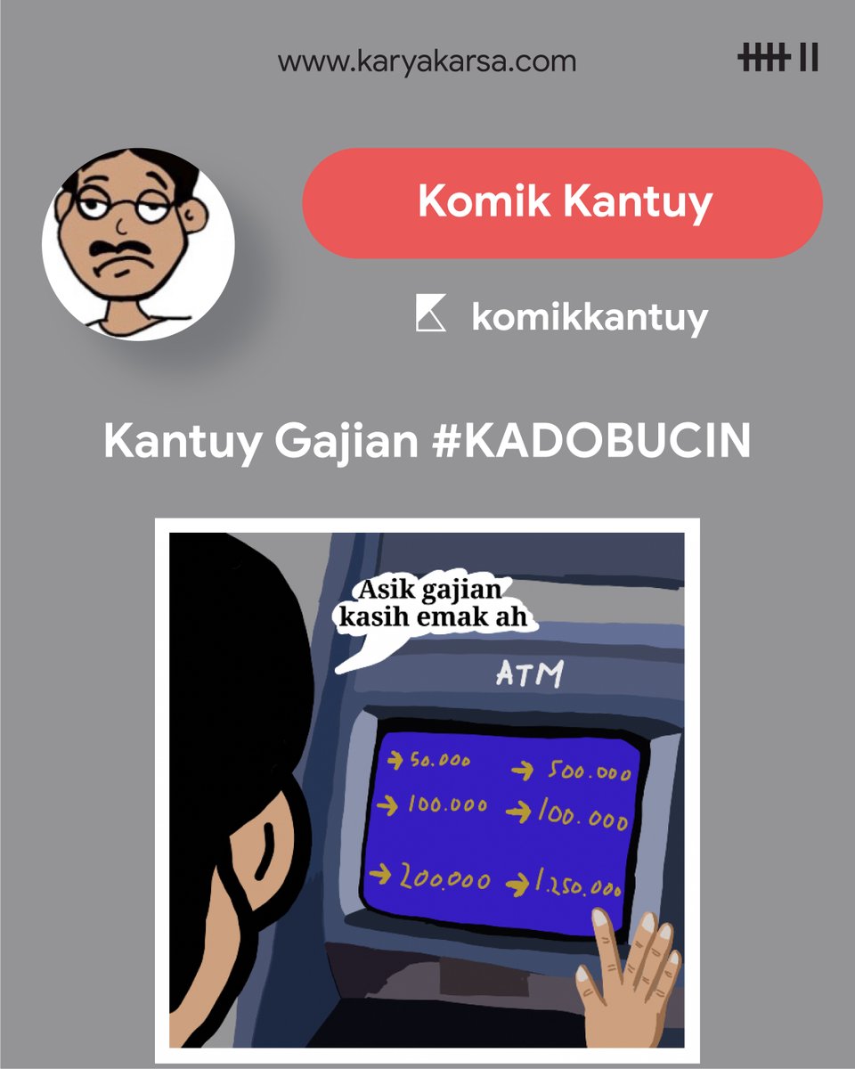 Ketiga, ada komik bagus untuk kamu. Kedua kretornya baru bergabung di KaryaKarsa, lho. Pasti kamu belum baca, kan? Yuk, buruan dukung!

- karyakarsa.com/marimenanam/6-…
- karyakarsa.com/komikkantuy/ka…