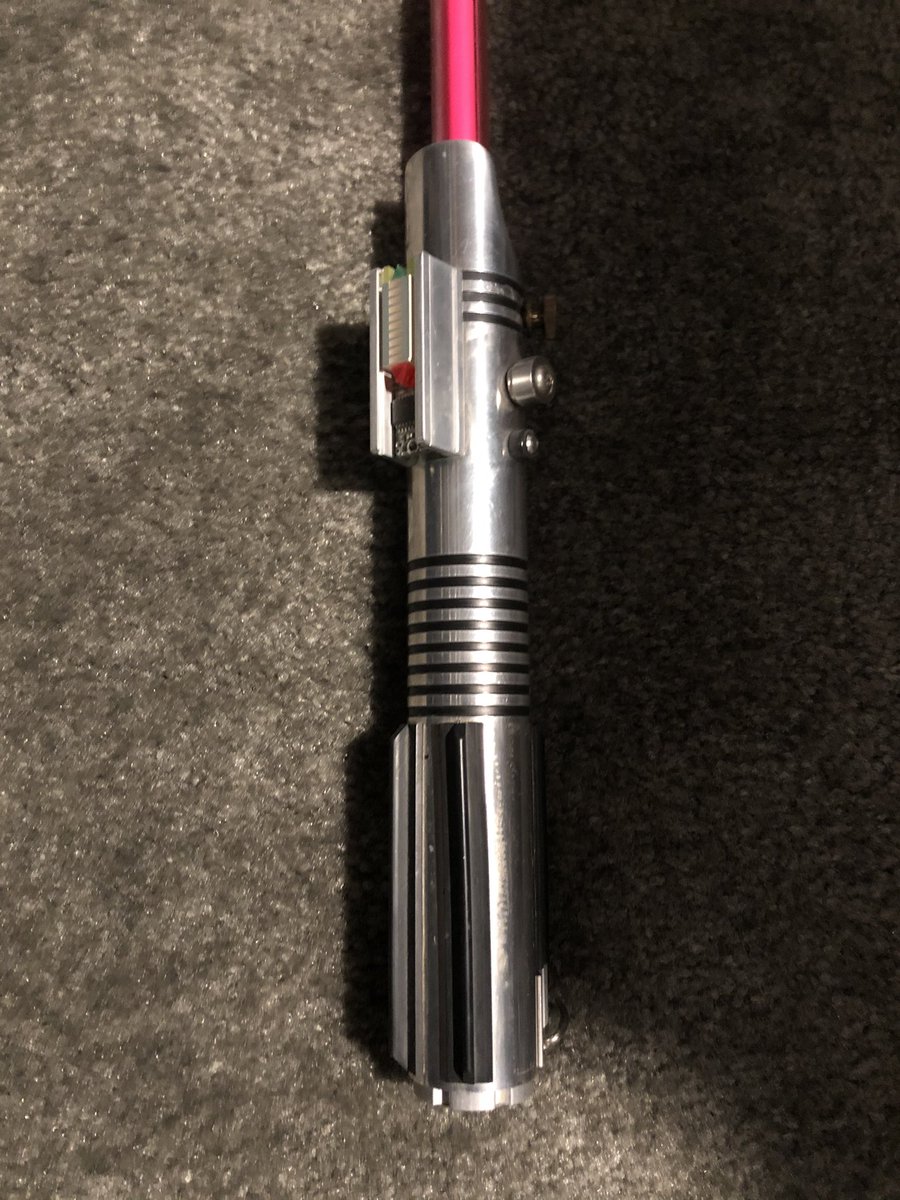 SL5146's tweet photo. Day 56 of #MySWCollection366 is the first real lightsaber I got back in 1999. It’s a Park Saber. The hilt lights are pretty cool when activated, but they were never really bright. https://t.co/A46aYkFCuq