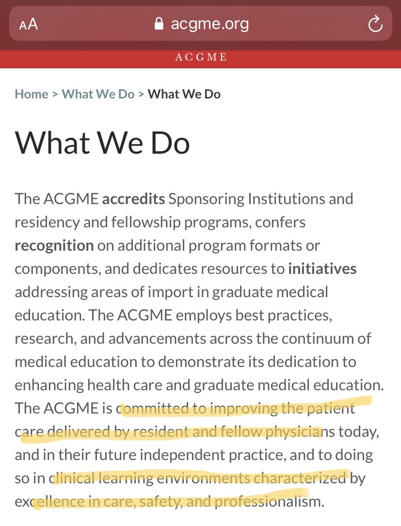 MedPeds21's tweet photo. After an abysmal response to the allegations brought forth by #DrDennar, @TheTulane7, and @med_peds, what is it that residents CAN expect from @acgme should concerns be raised in the future? It seems these allegations would fall under your purview... https://t.co/i2ZkJiDDPm