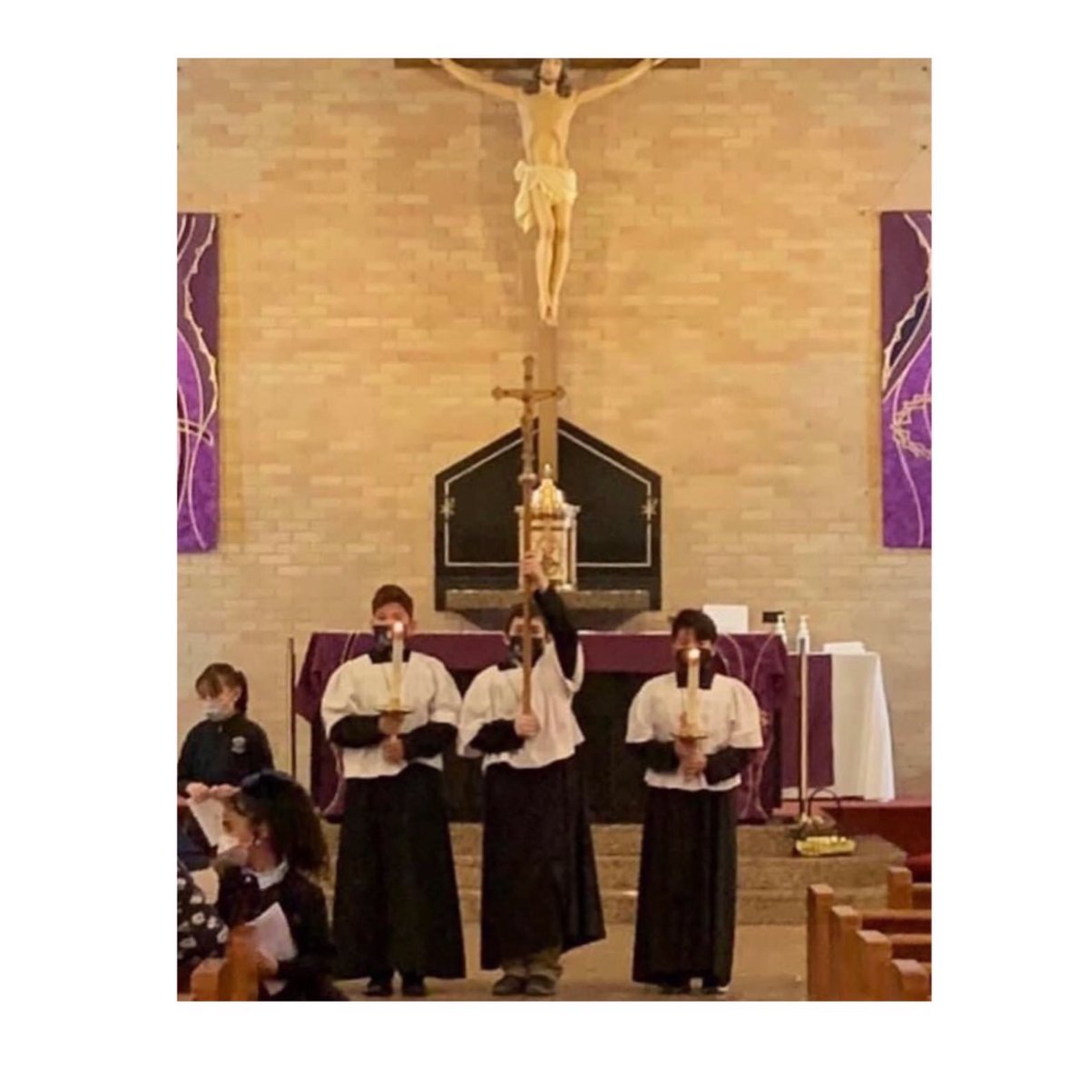 RaymondMaae's tweet image. Proud of our #2 grandchild #alterserver #lentseason #stationsofthecross at St Joseph Killeen🙏❤️