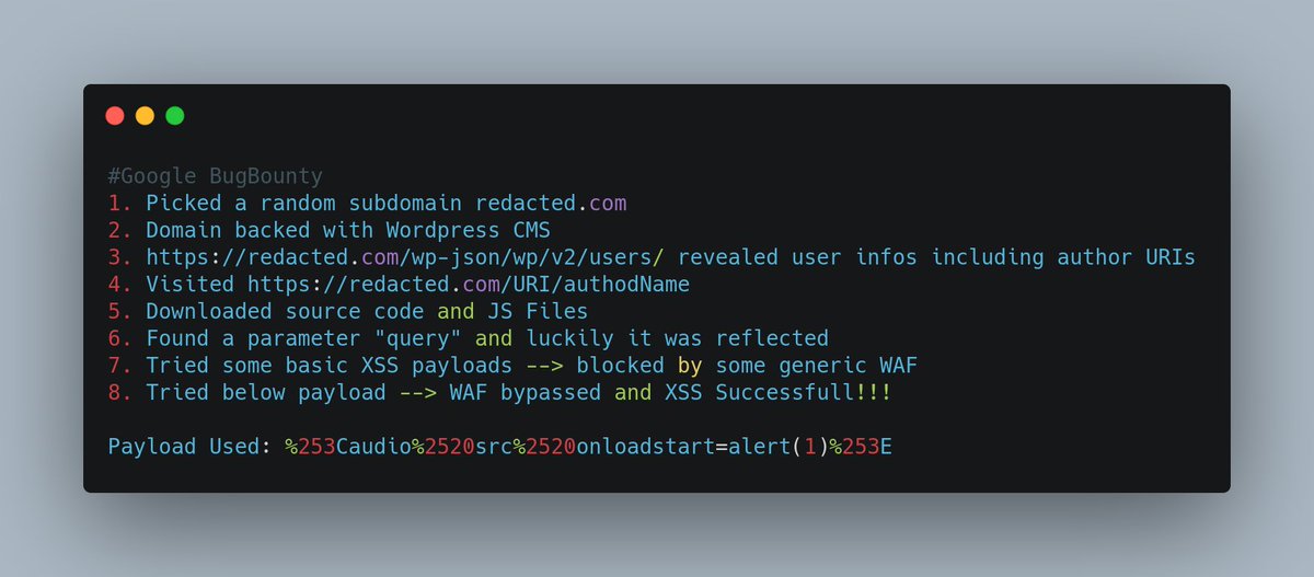 sickuritywizard's tweet photo. Collab with @silentbronco
@GoogleVRP
#googlebugbounty #bugbounty #bugbountytips #googlevrp #vdp #pentesting #xss https://t.co/bZE81OflSN