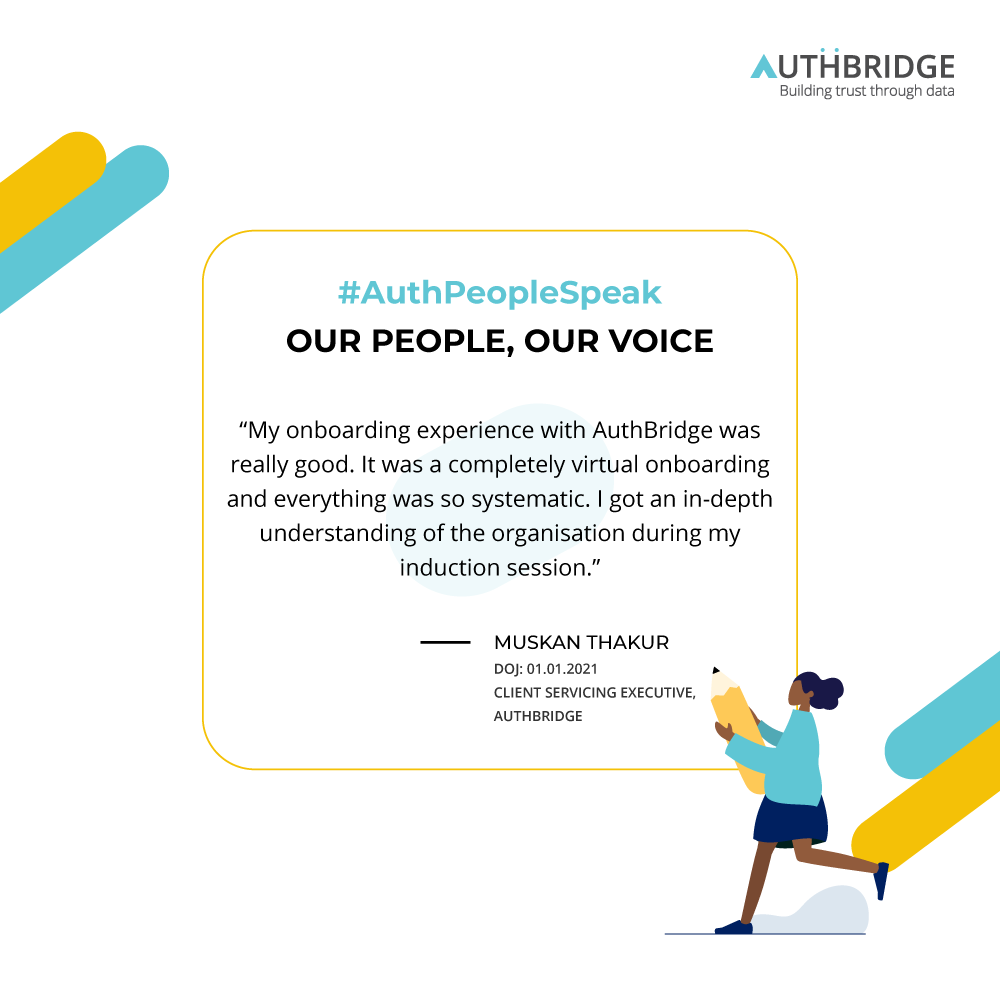 authbridge's tweet photo. Our #authenticationtechnology makes not only our customers happy but also makes the #onboarding experience for our people a delight. 
#testimonials #employeeexperience #candidateexperience #backgroundchecks #backgroundverification #HR #WFH #RemoteHiring https://t.co/V7Vcx8Rpvw