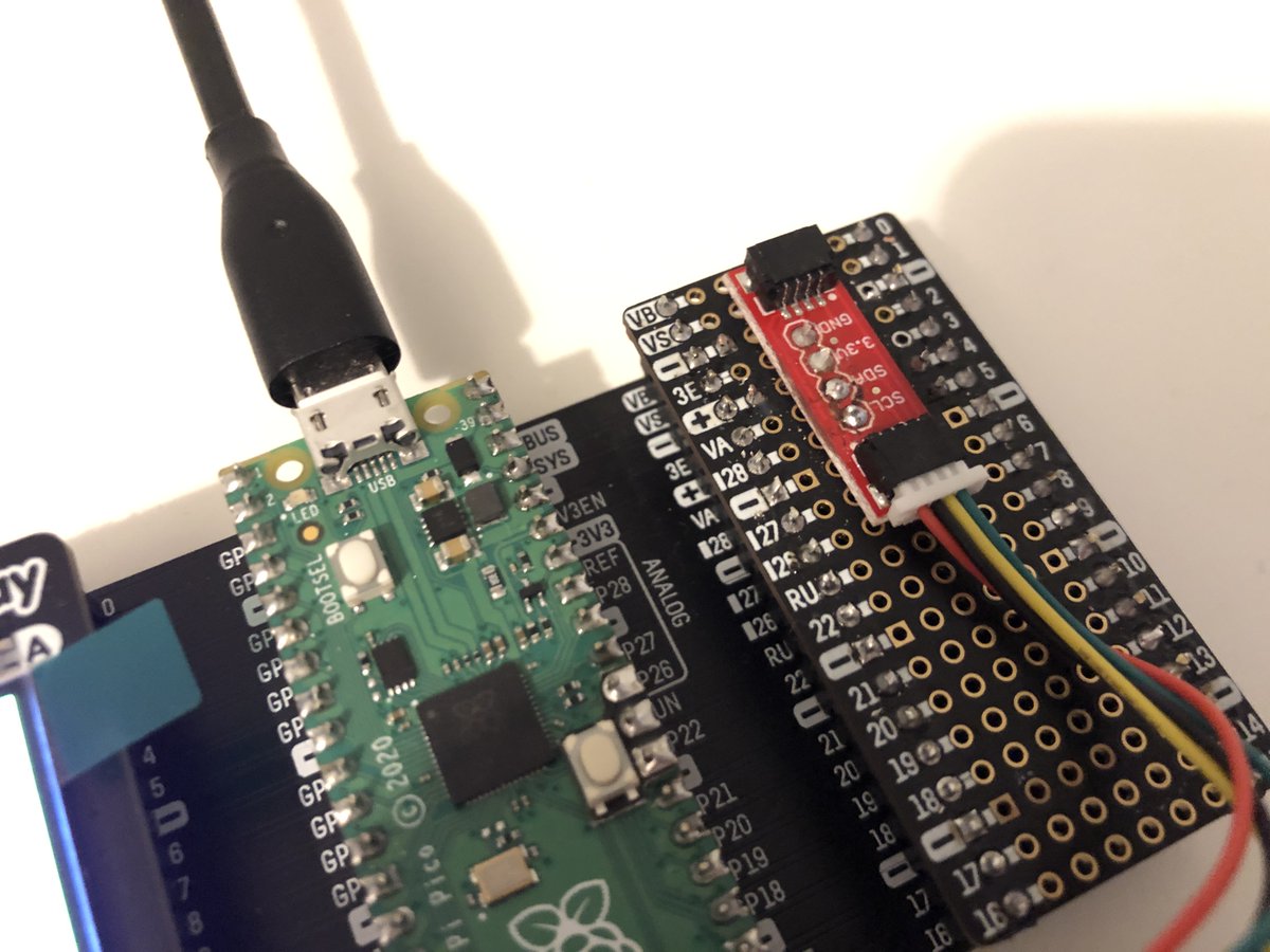 wildestpixel's tweet photo. Had to get a practical #StemmaQT connector on @pimoroni #PicoProto to further my @CircuitPython dabbling with @adafruit PCT2075 https://t.co/o0BKCGrz33