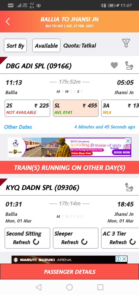 AmbrishKTiwari's tweet photo. @RailwaySeva @IRCTCofficial ये डब्बा बन्द कर दो 🤔 मजाल जो एक भी टिकट बुक हो जाय तत्काल कोटा में 🤔 https://t.co/Mgl8eCep3R