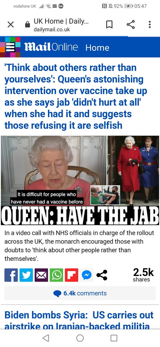 So instead of God save the Queen, she's putting her trust in 'Jabb' save the Queen