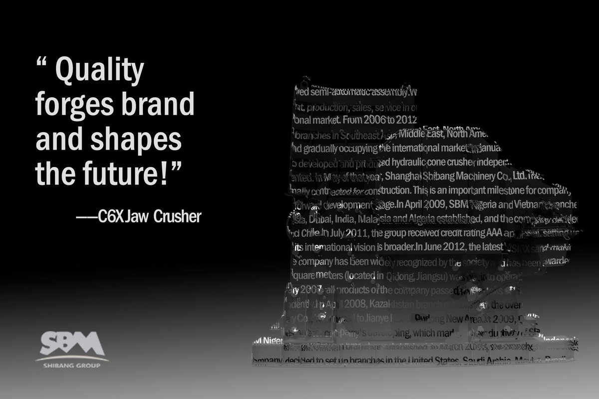 A new generation #jawcrusher in aggregates market—C6X . As an ideal primary crushing equipment, it can crush all stones such as limestone, granite, marble, river pebble stone, etc., able to solve problems like low yield and bad operation. 
More info👉 m.sbmchina.com/product/?sns=jw