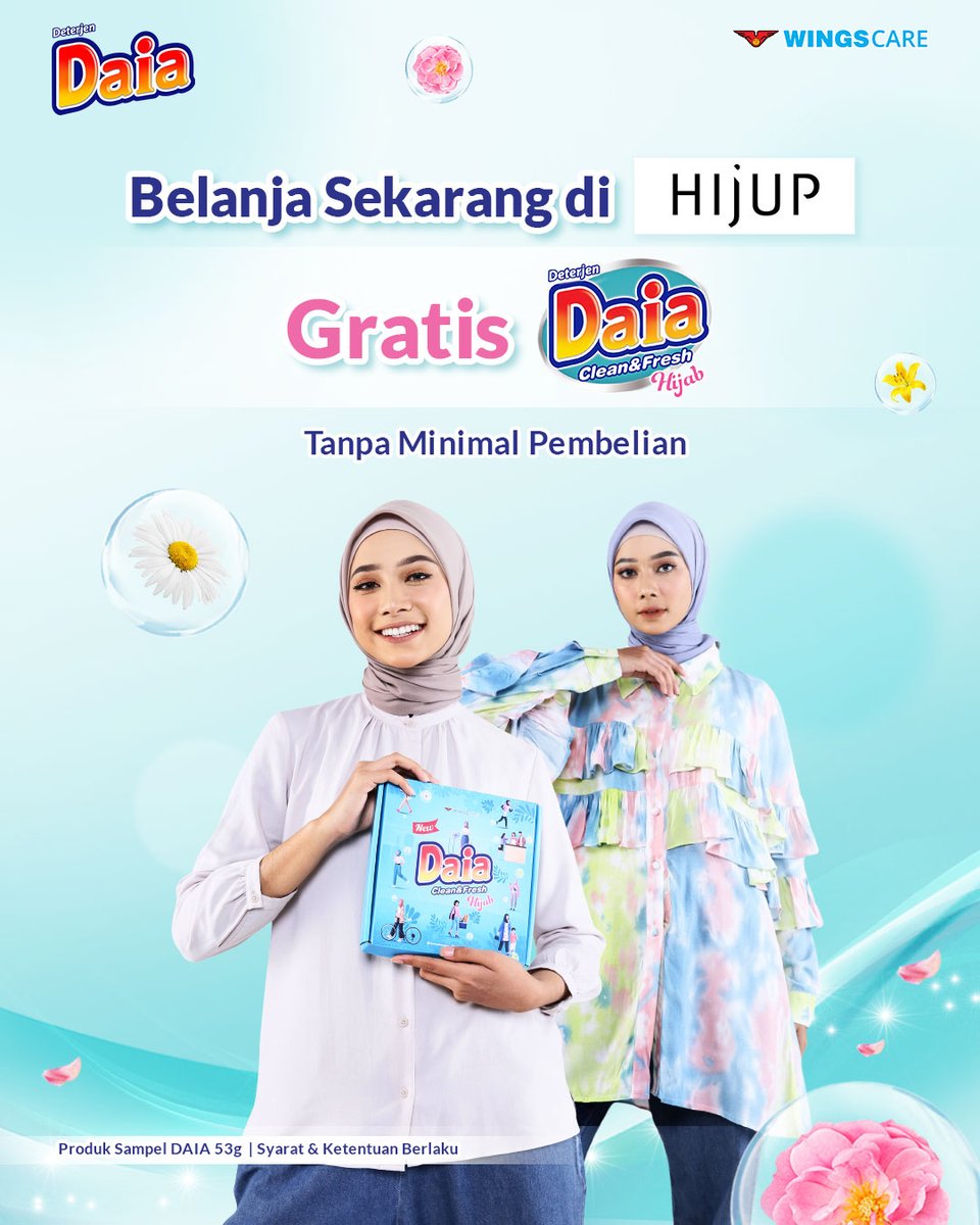 Ada promo menarik lagi nih, Bu!

Setiap pembelian produk apa aja di Hijup.com <a href="/HIJUP/">HIJUP</a>, Ibu akan mendapatkan sample spesial dari Daia Clean &amp; Fresh Hijab!

Ada banyak pilihan busana muslim yang cantik-cantik yang pasti bikin Ibu makin kece dan disayang suami.